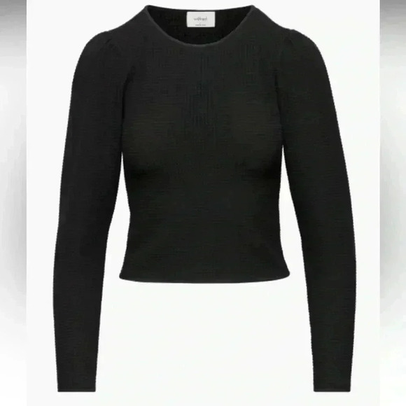 Wilfred Rosetta Cropped Sweater, black sweater size L - Picture 2 of 10